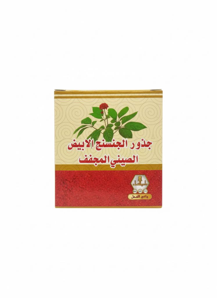 جذور الجنسنج الأبيض الصيني المجفف من وادي النحل 15غ